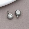 Zodiac Inlaid Diamond Stainless Steel Pendant for DIY Bracelets & Necklaces