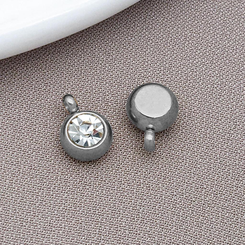 Zodiac Inlaid Diamond Stainless Steel Pendant for DIY Bracelets & Necklaces
