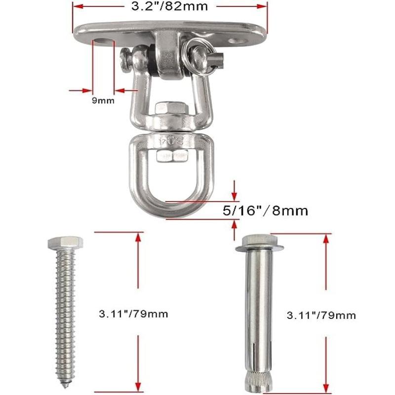 2 шт. комплект для подвешивания гамака крючки для подвешивания прочные подвесы для качелей вращающиеся на 360° потолочный крюк для качелей на крыльце