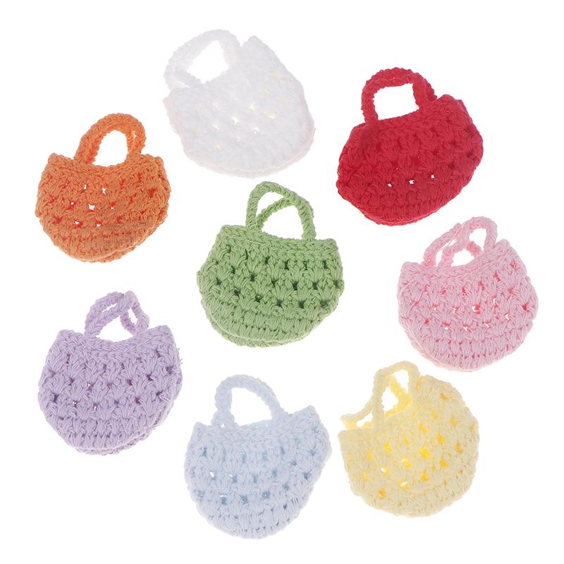 Милая мини-кукла с полой маленькой сумкой, аксессуары для вязания крючком из шерсти, кукла из хлопка, украшение BJD