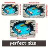 Коврик для пруда с кои для ванной комнаты - 3D эффект воды, декор для пола, вдохновленные дзен-садом домашние аксессуары, противоскользящий ковер