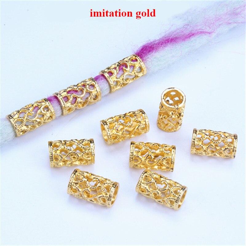 5pcs/bag Silver Metal Hair Rings Braid Dreadlocks Bead Hair Cuffs Dread Tube Charm Dreadlock for DIY Hair Accessaries