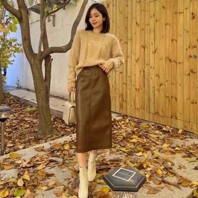 Осенне-зимний женский комплект свитера, модный темперамент, расширенный трикотажный комплект с юбкой