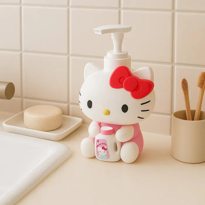 Диспенсер Hello Kitty с помпоном, набор для мытья с ароматом (+2 Стирки включены)