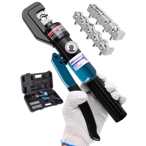 Musakai YQK-70 Crimping Tool, Hydraulic Crimping Pliers, for Crimping 4-70mm? Bare Copper/Aluminum Terminals, with 9 Dies