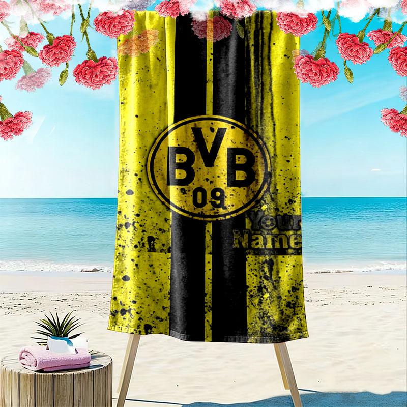 Borussia Custom Name Print Beach Towel, Large Soft Quick Dry Towel for Beach Camping Swimming