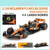 Модель гоночного автомобиля Mclaren F1 Mcl38 Monaco из сплава, имитация, детская игрушка, для коллекционеров и фанатов гонок