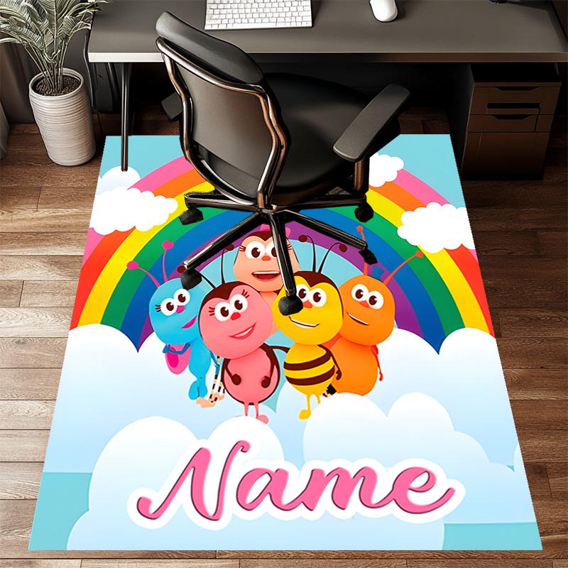 Custom BichiKIDS Mat Personalized Name, Polyester Washable Indoor Entryway Rug, Gift for Christmas, Easter, Thanksgiving Day