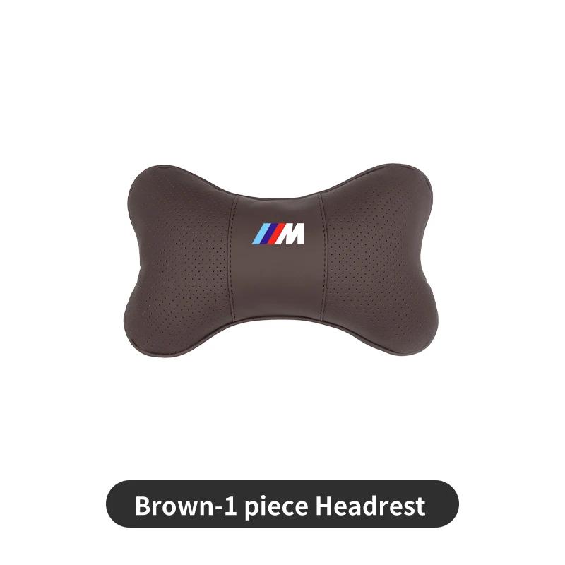 LRPOS1 New 2025 Leather Car Seat Headrest Memory Foam Comfort Neck Pillow Auto Interiors For BMW M X1 X3 X5 F30 F10 E90 F20 E46 E60 E70