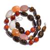 Natural Tiger Eye Carnelian Moonstone Gemstone Smooth Beads Necklace 17" UB-4320 UB-4320