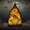 2025 Halloween Witch Pumpkin Lantern LED Vintage Skull Pumpkin Castle Lanterns Centerpieces Halloween Jack-O-Lantern Decoration