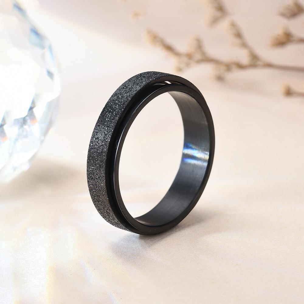 Семицветное матовое вращающееся кольцо из титановой стали