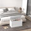 Storage Chest Toy Chest, Safety Hinge, Wood, 80 x 40 x 45 cm, White
