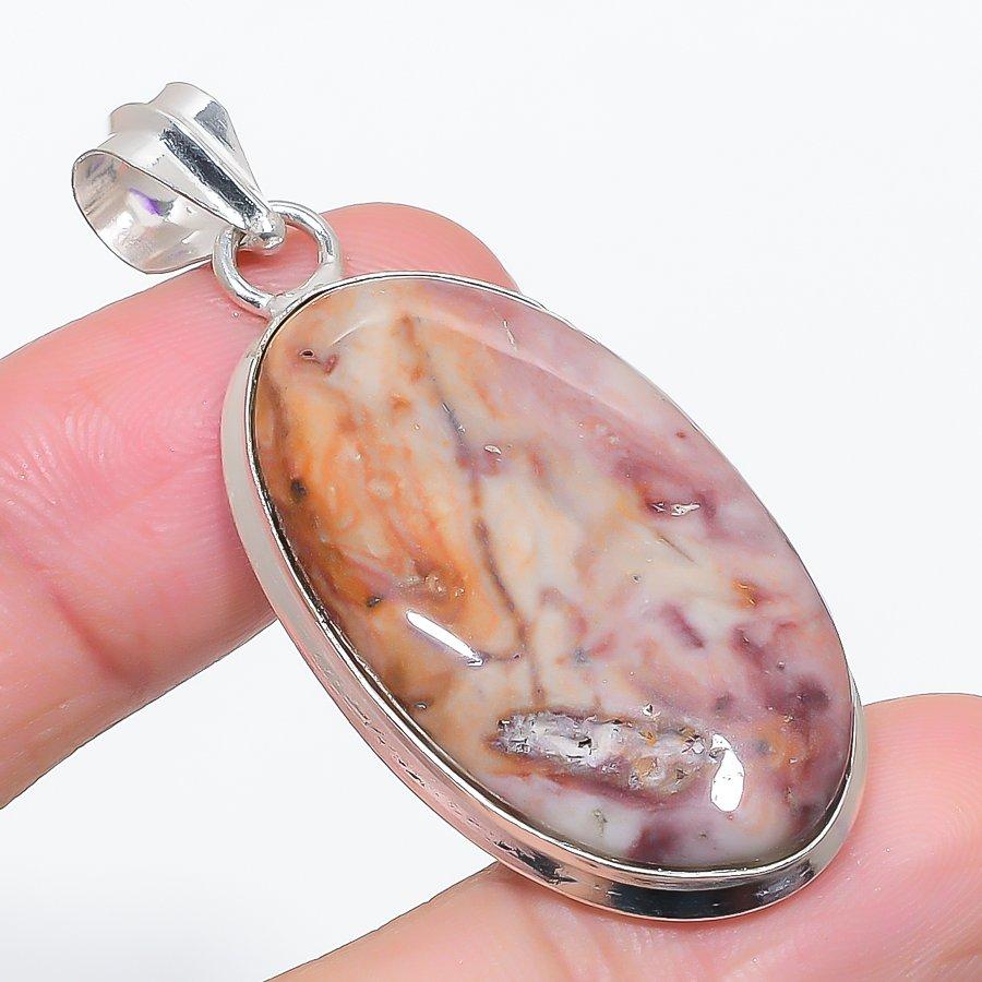 Natural Dolomite Gemstone 925 Sterling Silver Jewelry Pendant 2.09" F7m01