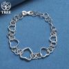 925 Sterling Silver Full Heart Bracelet Jewelry