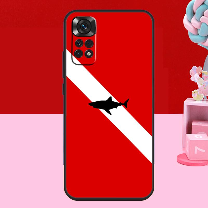 Diver Down Diving Flag Case For Xiaomi Redmi Note 14 13 12 10 11 15 Pro Plus Redmi 15 C 10C 12C 13C 14C Soft Cover
