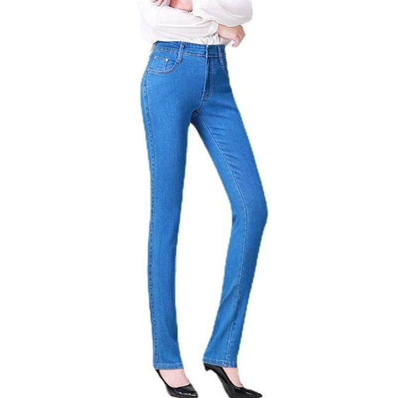 Эластичные джинсовые брюки с высокой талией и вышивкой, женские прямые свободные джинсовые брюки, весенне-осенние брюки больших размеров