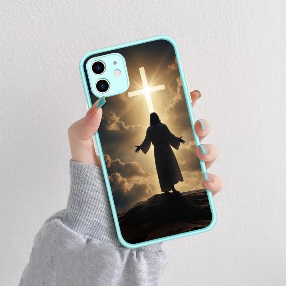 Bible Christian Jesus Cross Phone Case For IPhone 14 11 12 13 Mini Pro Max 8 7 Plus X XR XS MAX Translucent Matte Cover