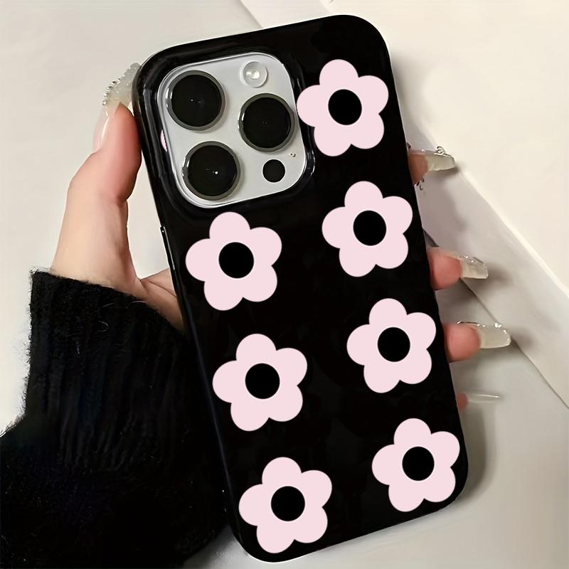 Милый чехол для телефона с принтом розовых цветов для iPhone17 16 15 14 Plus 13 12 11 Pro Max 16E X XR XS Max 7 8 Plus SE Ударопрочный мягкий чехол