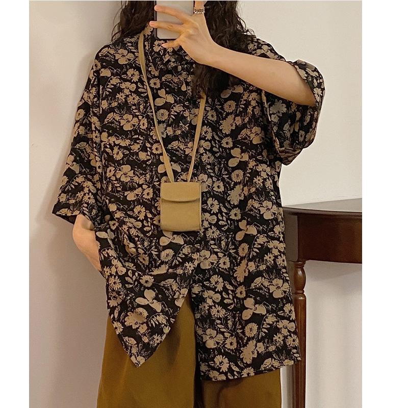 Vintage Harajuku Women Blouses Japanese Style Oversize Aesthetic 90s Shirt Korean Fashion Chic Female Hippie Streetwear