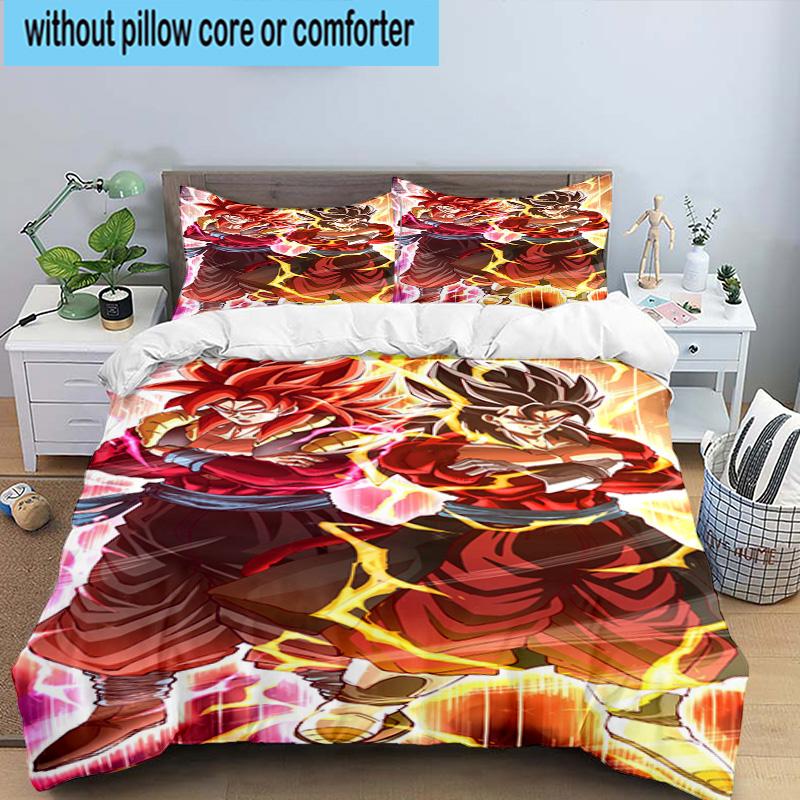 3PCS Goku Anime 3pcs Bedding,Including 3PCS Duvet Cover And 2pcs Pillowcases Perfect for Christmas,Ideal for Bedroom, Dormitory