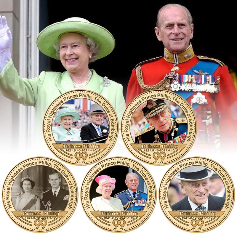Commemorative Medal Prince Philip Commemorative Coin Gift Box Set, Metal Crafts, Badges and Medals