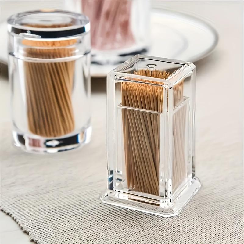 2pcs Toothpick Holder - Clear and Sturdy Stand, Suitable for Home and Restaurant Use