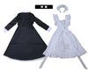 Maid Costume Cosplay Long Cool Long Sleeve Ruffle Gothic Lolita Scratch Sticker Ribbon Decoration Cute Costume Disguise Decoration [ACURACE] (L)