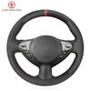 Черный противоскользящий чехол на руль из искусственной замши для Infiniti FX FX35 FX37 FX50 QX70 Nissan Juke 370Z Sentra Note 2009-2020