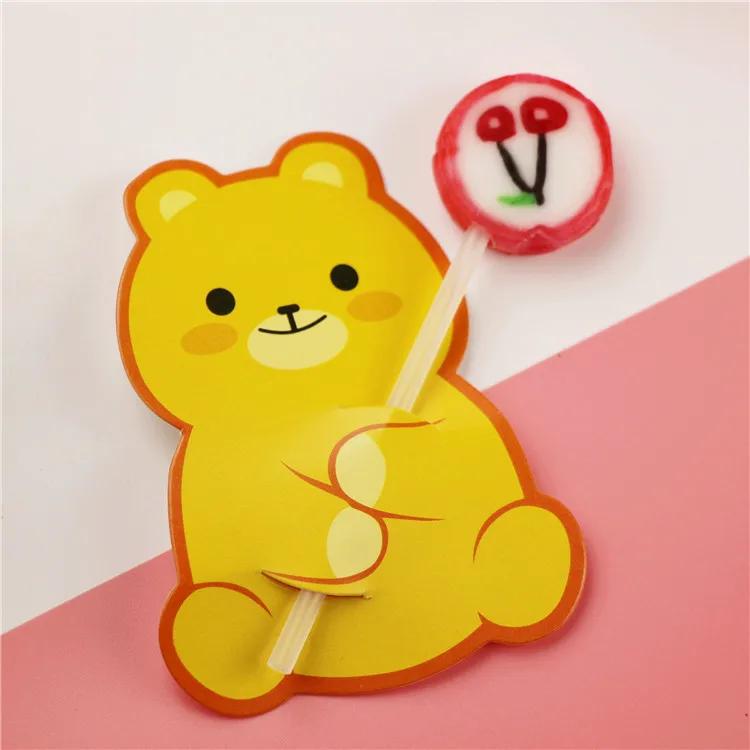 50Pcs Cute Cartoon Christmas Lollipop Decorative Cardboard Holiday Party Christmas Atmosphere Candy Packaging DIY Decoration