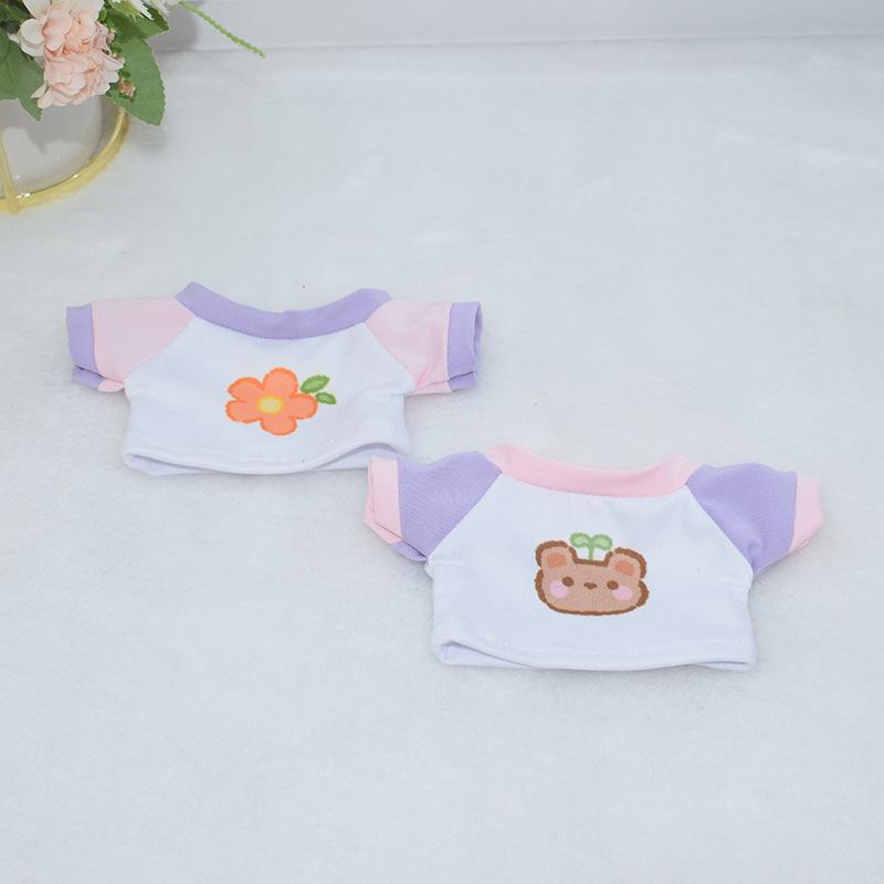 20 см Мультяшная футболка Звезда Хлопковая кукла Одежда, Повседневная одежда для переодевания фигурок