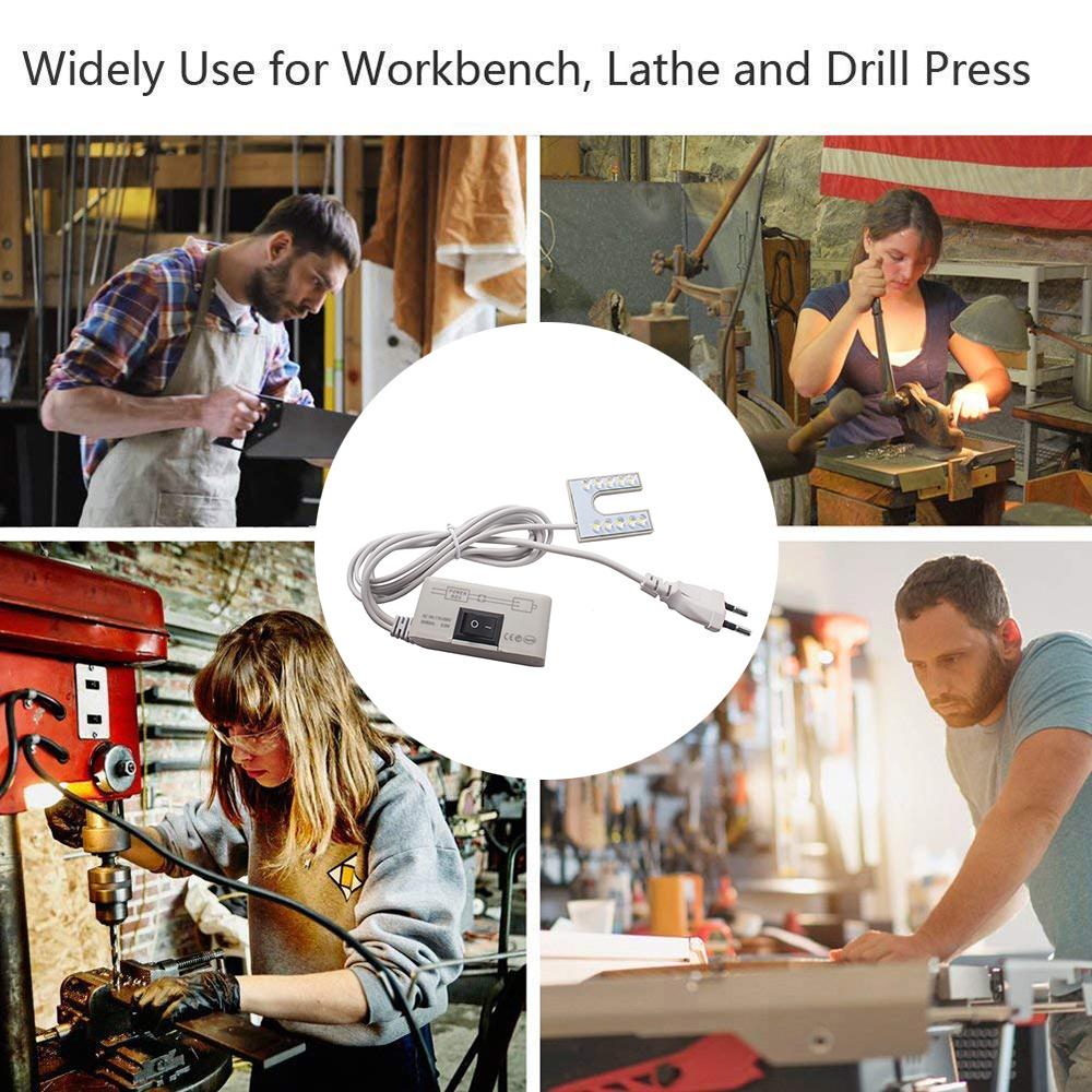 Светодиодная лампа для швейной машины с вилкой EU/US, 10 светодиодов, U-образная, промышленная лампа освещения, магнитные рабочие лампы для сверлильных станков, верстаков