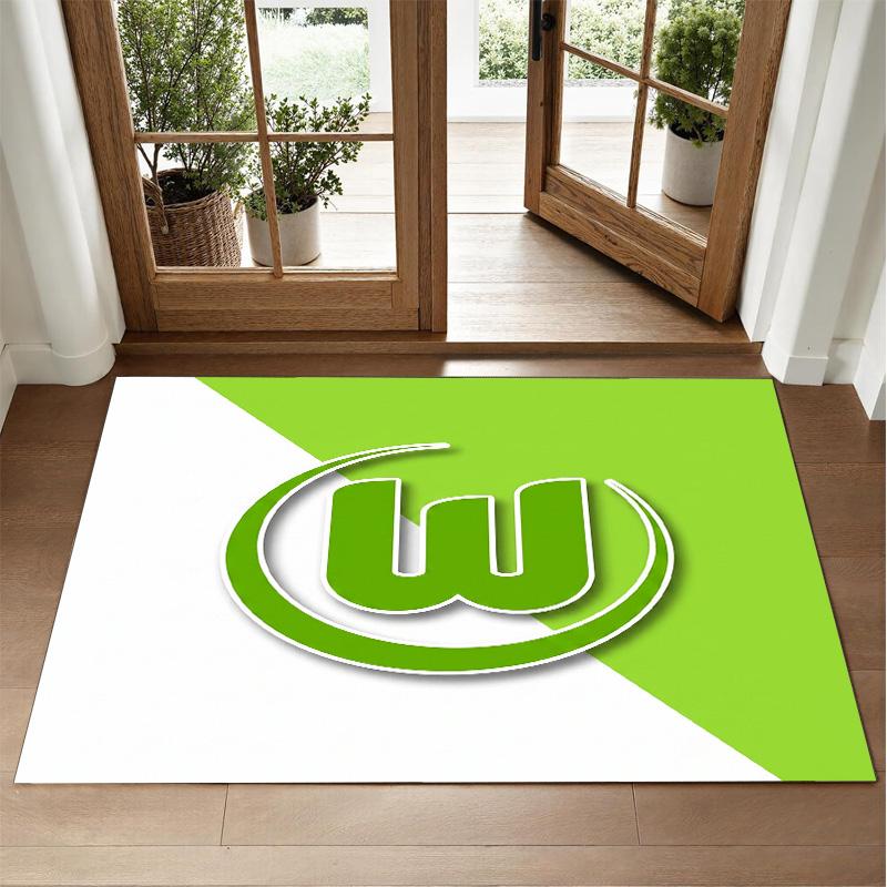 VfL Wolfsburg FC Design Crystal Velvet Rug Soft Decorative Mat for Bedroom Entrance