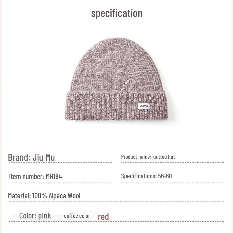 JIUMU Women's 100% Alpaca Wool Winter Knitted Hat