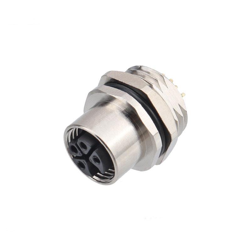 1m M12 Encoder Connector 2Pin 3Pin 4Pin 2+PE 3+PE 12A Power Signal Adapter K Code Aviation Male Female Plug Socket Panel Mount