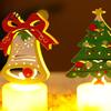 Gift Ideas for Christmas Party Electronic Candle, Flameless LED Candles, Warm Light Santa Claus Ornaments Snowman Tree and Bell Ornament Tabletop
