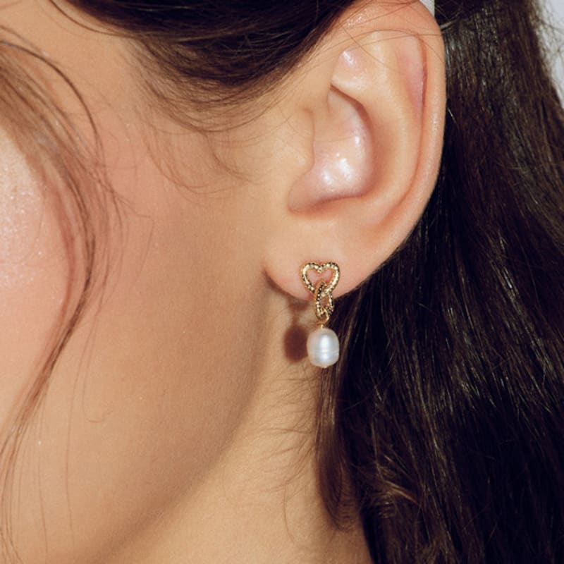 Les Bijoux Philosophy LB_Heart pearl earring_GOLD