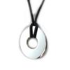 [N1070] - Black Silver 'Zen' Silver Necklace