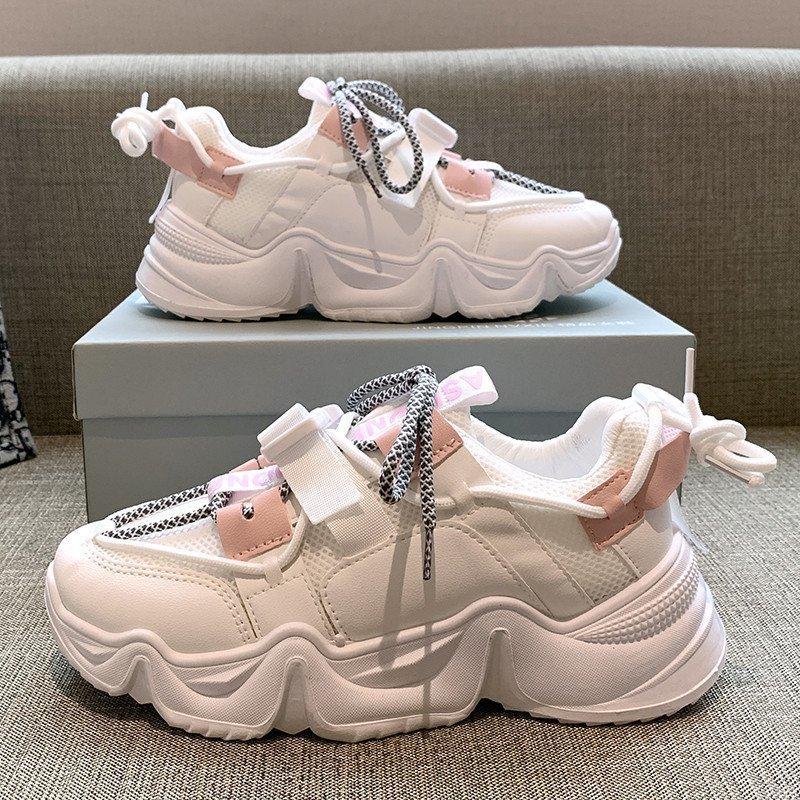 Модные повседневные женские кроссовки, универсальные женские кроссовки для активного отдыха 2024 года, новые кроссовки на платформе, женские массивные туфли