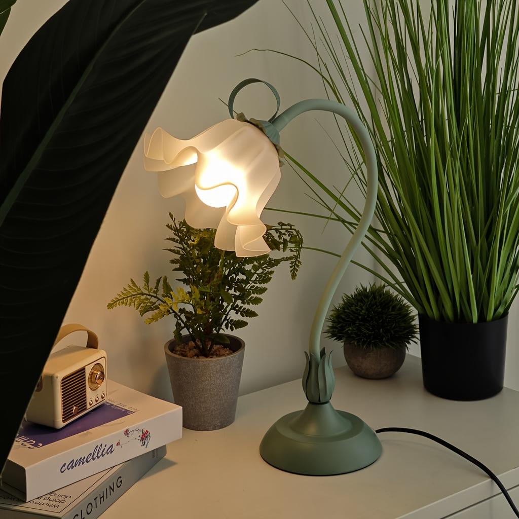 Лампа в современном стиле, акриловый абажур, лампа-цветок, регулируемая гусиная шея своими руками, подходит для рабочего стола, спальни, прикроватной тумбочки, гостиной, столовой