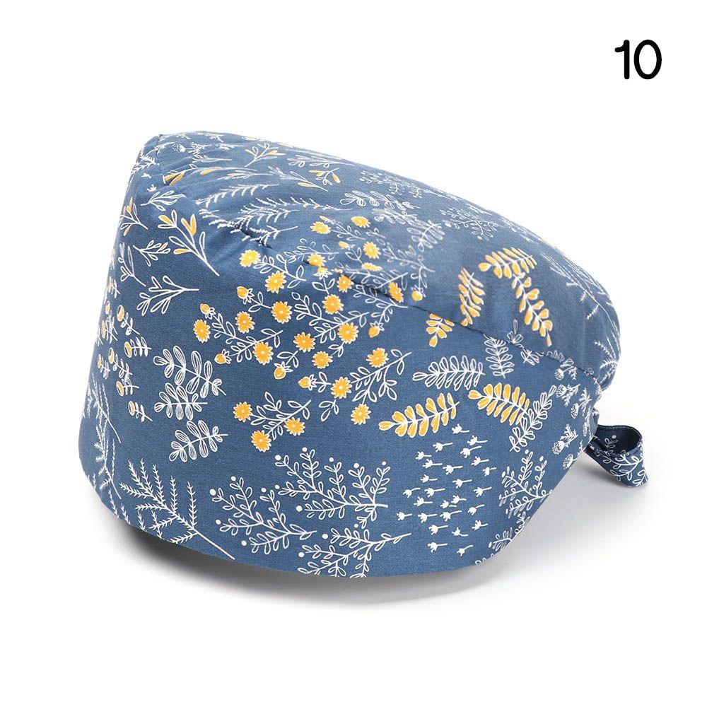 Эластичные круглые мужские и женские хирургические шапочки чистого цвета, хлопковые шапки с пышной шляпой