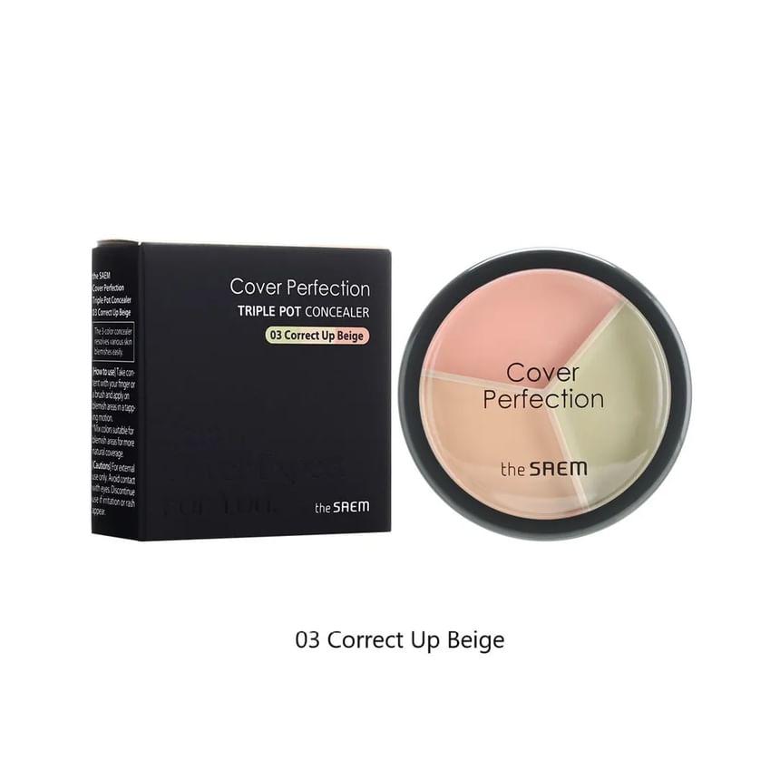 THE SAEM Cover Perfection Тройной консилер-стик 4,5 г x 3 / Мягкая текстура, Макияж, Корейская косметика, Kbeauty