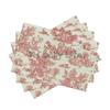 Французские салфетки под тарелки Toile De Jouy, набор из 4 штук, водонепроницаемые, термостойкие, льняные, для домашней вечеринки, декора обеденного стола, 12x18 дюймов