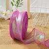 Sheer Tulle Ribbon 3.8 Yards Craft Decorative Ribbon Iridescent Tulle Ribbon Roll for Flowers