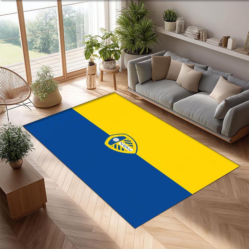Ковер из хрустального бархата с принтом футбольного клуба Leeds United, Удобный, Впитывающий влагу, Нескользящий, Для помещений