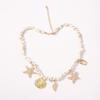 Summer new leisure ocean vacation wind beach shell conch starfish white turquoise versatile women's necklace