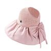 UV Protection Woven Empty Top Cap Sunscreen Vinyl Sun Hats Casual Wide Brim Bucket Hat  Seaside