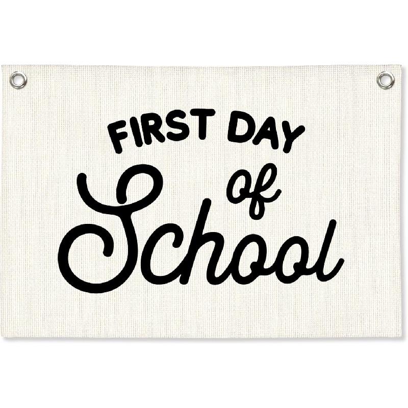 Винтажный Декор Стены Классной Комнаты, Вывеска Добро Пожаловать, Ретро Баннер-Флажок на Холсте для Игровой Комнаты, Детской Комнаты, Нейтральное Настенное Искусство для Комнаты Малыша, Мальчиков