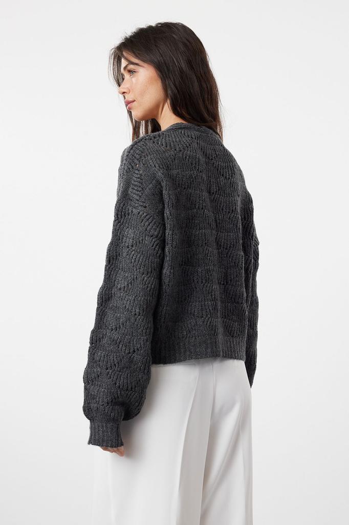 Женский модный стильный кардиган из норки, ажурный перфорированный трикотаж с v-образным вырезом, кардиган