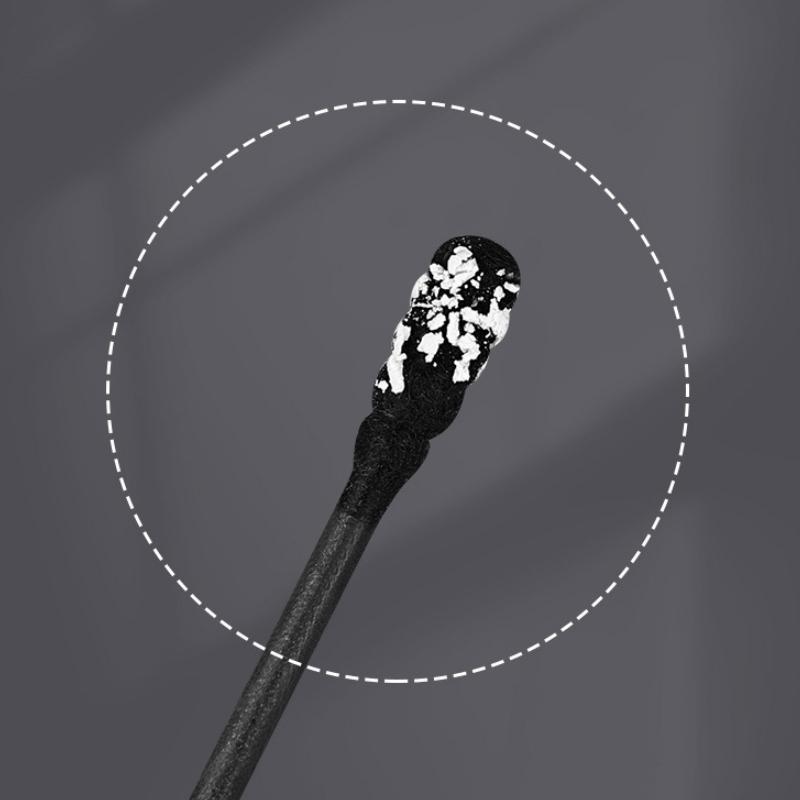 100 шт./кор. 2-в-1 ложка для чистки ушей, двухсторонняя ватная палочка, спиральный очиститель ушей, одноразовый очищающий черно-белый ватный тампон